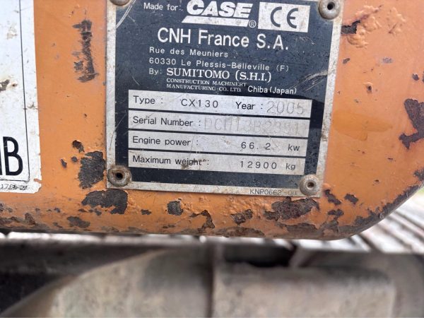 2005 CASE CX130 EXCAVATOR 13 TON TRACKED DIGGER ISUZU 4 CYLINDER ENGINE - Image 11