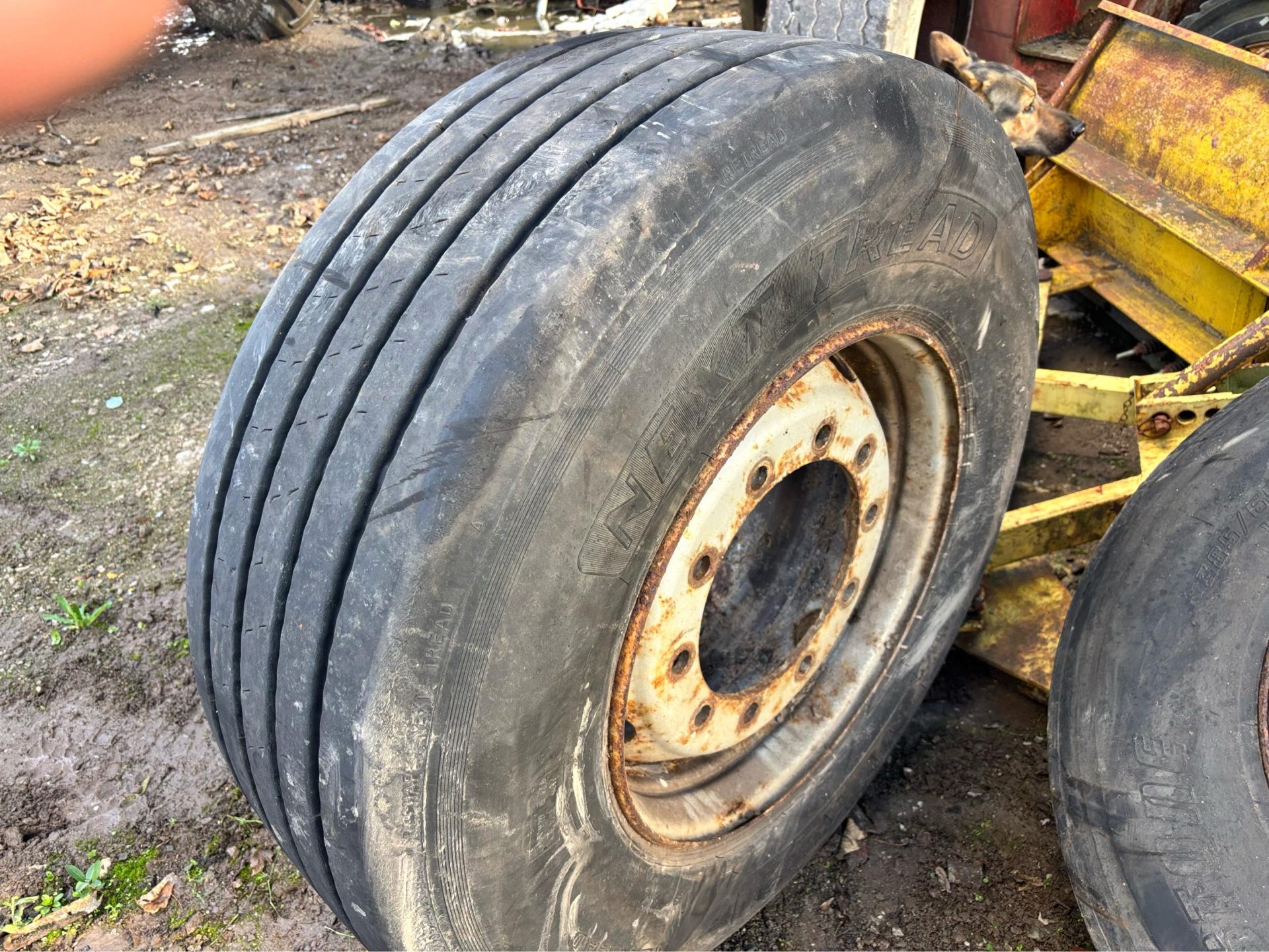 385/65/22.5 WHEEL AND TYRE ON OFFSET RIM 10 STUD - Image 2