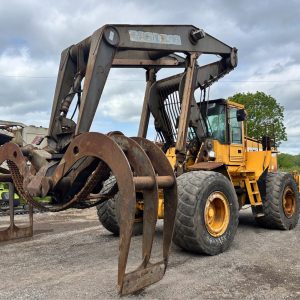 1998 VOLVO 180C LOG TIMBER GRAB HANDLER WHEELED LOADING SHOVEL LOADER