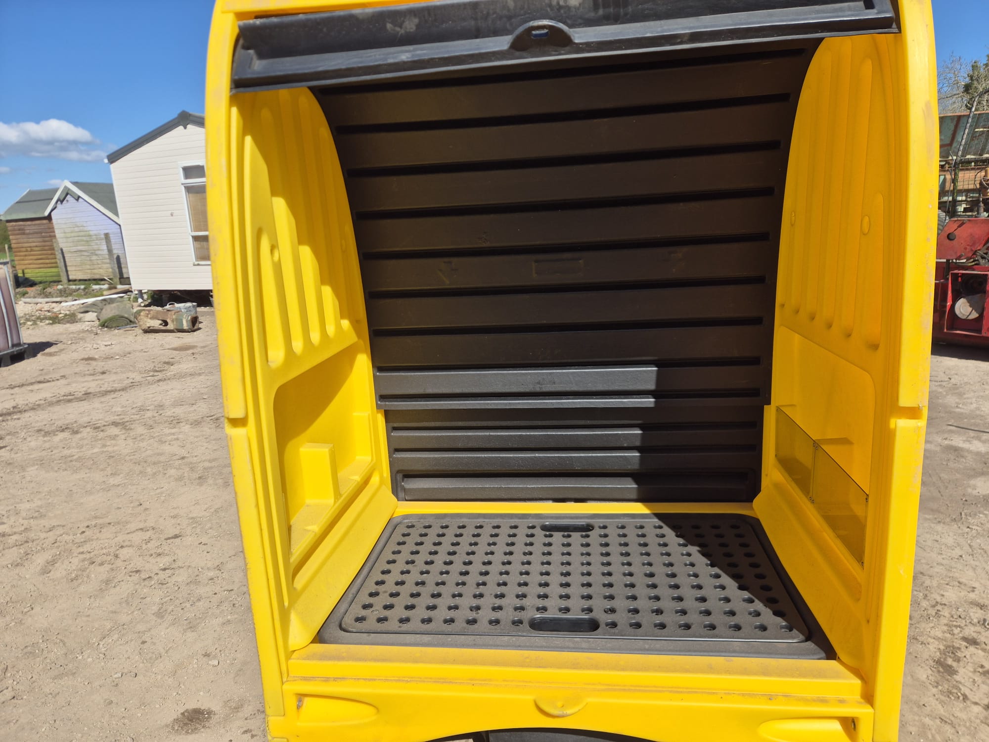 2-DRUM HARDCOVER SPILL PALLET USED FOR STORING HAZARDOUS MATERIALS. - Image 4