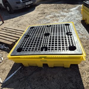 ECOSPILL 4 DRUM SPILL PALLET OILS FUELS COOLANTS CHEMICALS DETERGENTS SOLVENTS