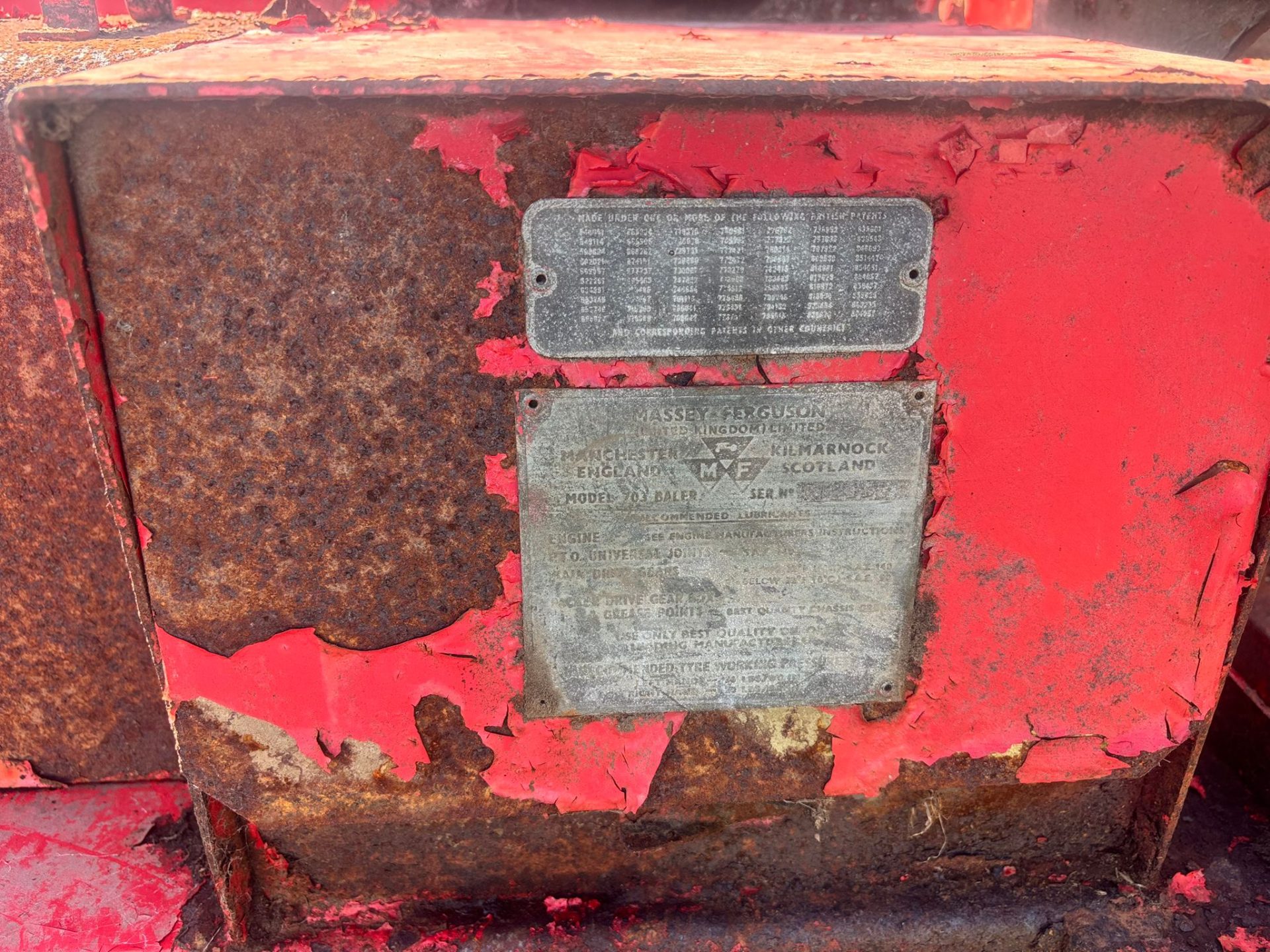 MASSEY FERGUSON 703 SMALL SQUARE BALER CONVENTIONAL HAY STRAW PTO FARM TRACTOR BALER - Image 3
