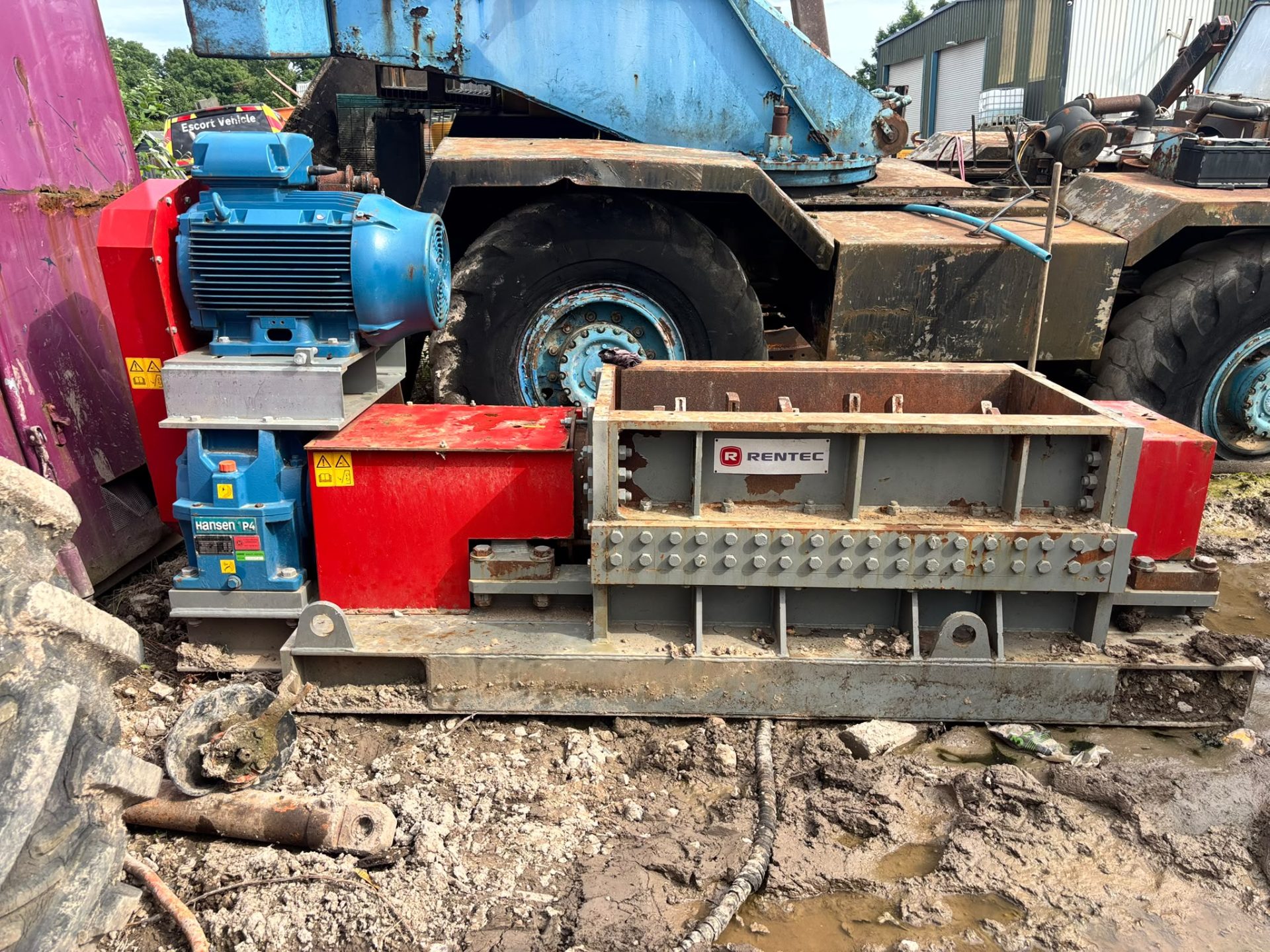2018 RENTEC SHREDDER SHREDDING UNIT WEG MOTOR HANSEN GEARBOX INDUSTRIAL WASTE RECYCLING MACHINE