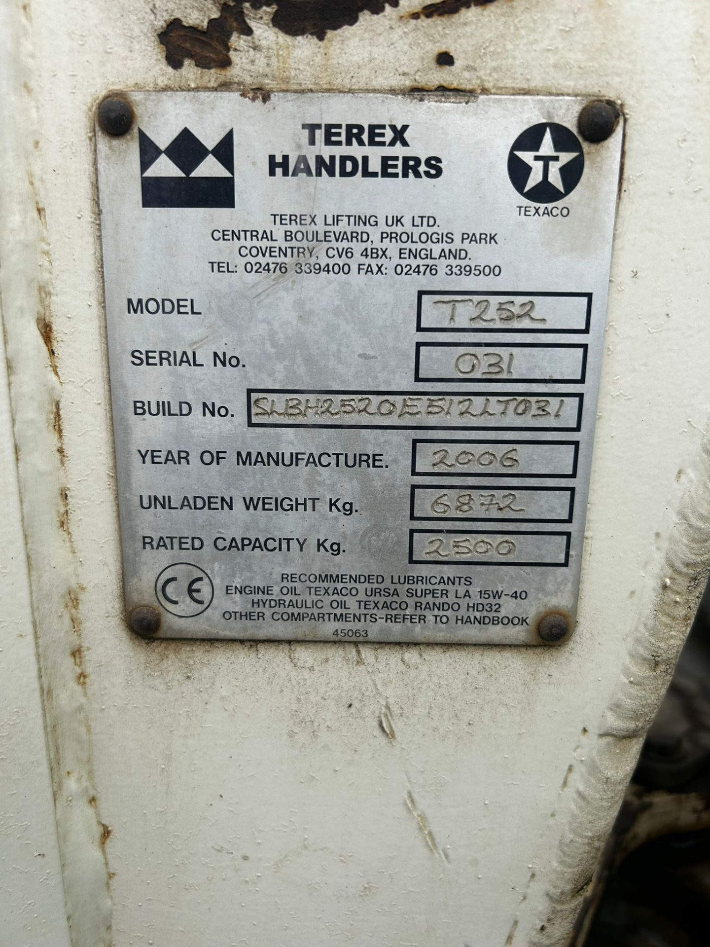 2006 TEREX T252 TELEHANDLER 4X4 TELESCOPIC LOADER 2.5 TONNE - Image 13
