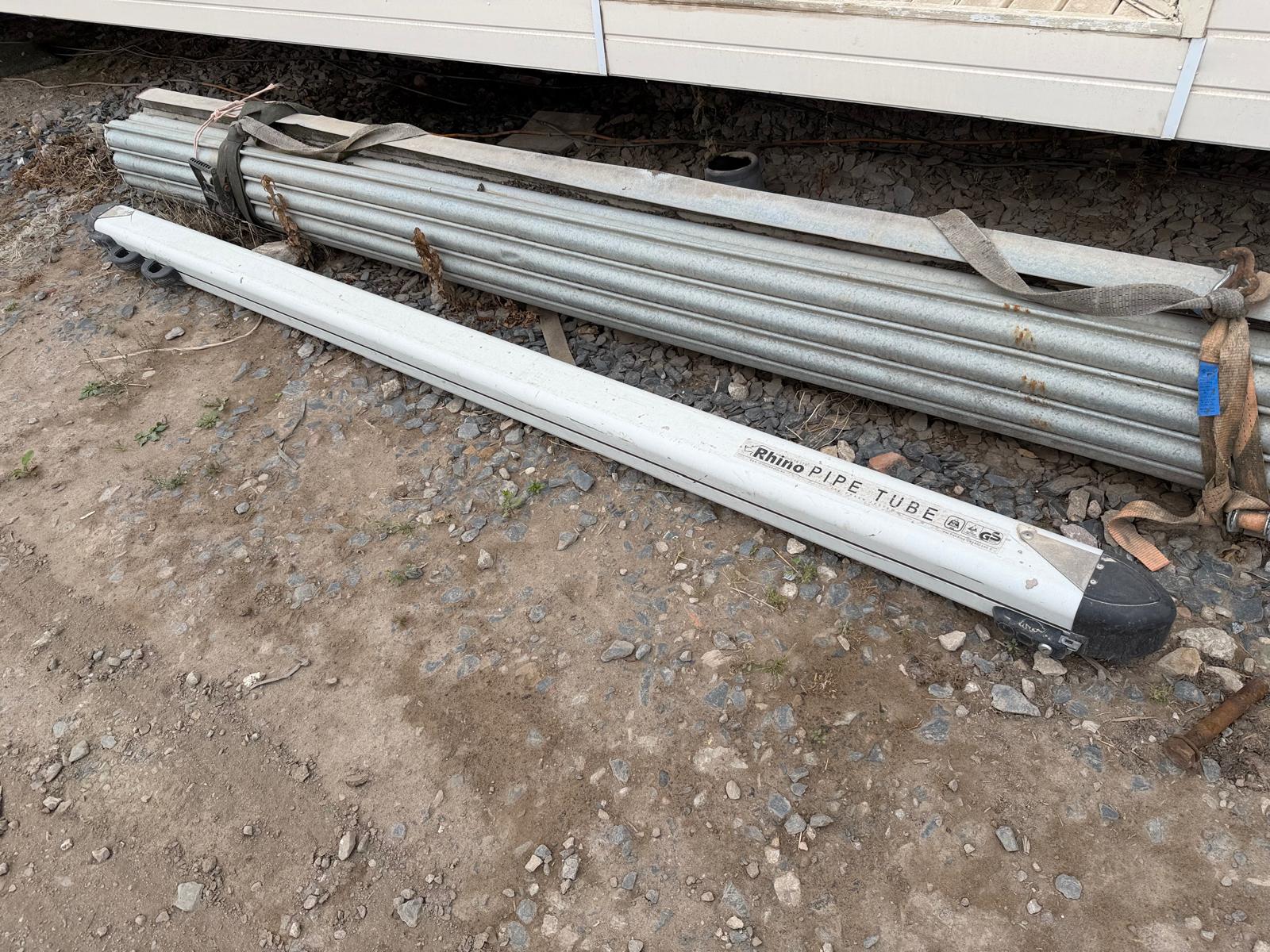 RHINO 3M ALUMINIUM PIPE TUBE LOCKABLE VAN ROOF PIPE CARRIER